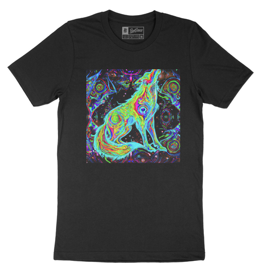 Black Psychedelic Wolf T-Shirt